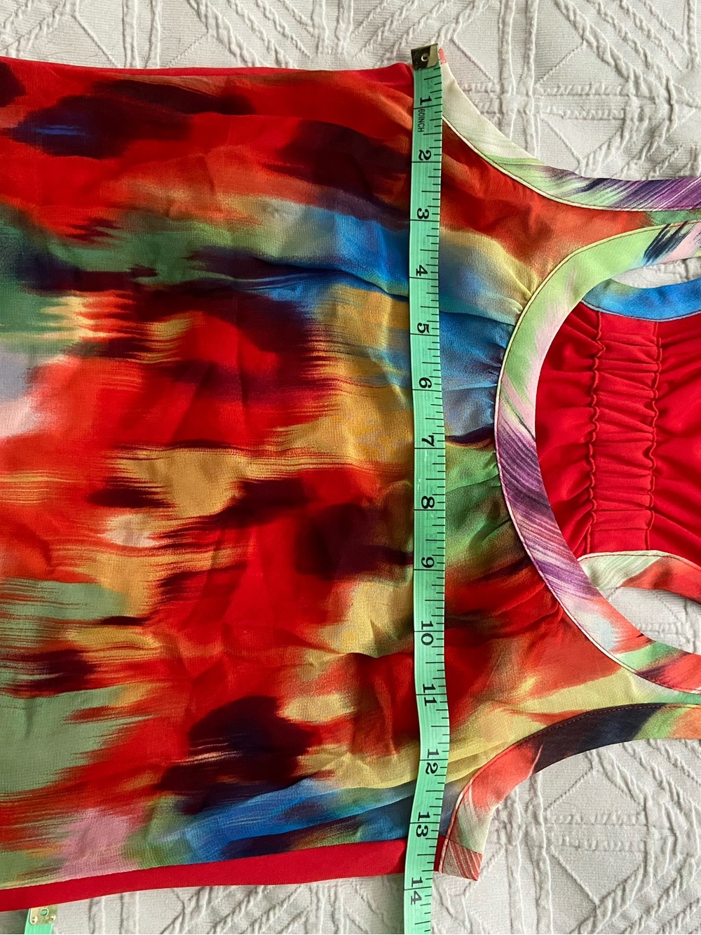 Ted Baker Silk Multicolor Abstract Print Scoop Neck Tank Top - Picture 8 of 12